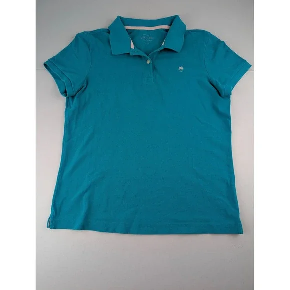 Lilly Pulitzer Teal Resort Fit Polo Shirt Top Women's Small 100% Cotton - Picture 7 of 10